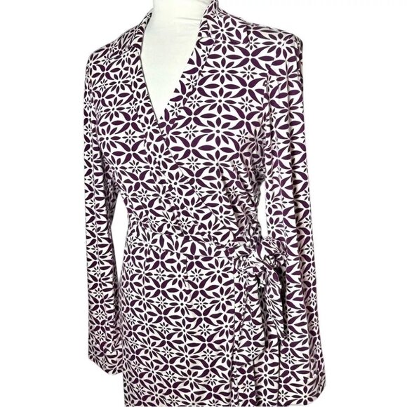 Diane Von Furstenberg Geometric Print Wrap Dress Size 14 - New with Tags - Picture 5 of 6